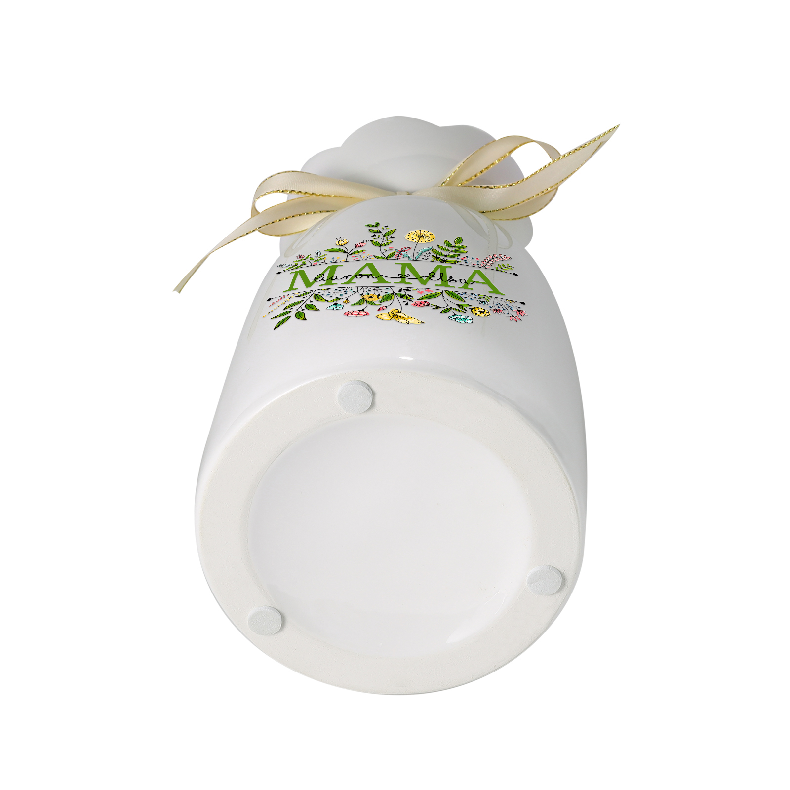 Personalisierte 2 Namen-Hand in Hand-Blumen Gießvase mit Henkel Mama Vase