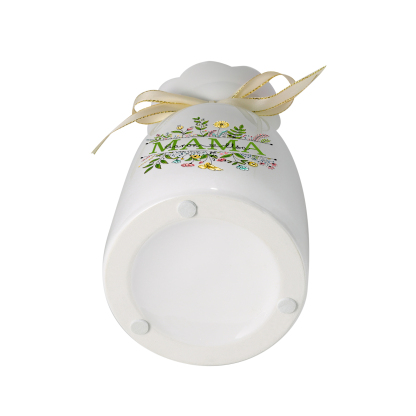 Personalisierte 2 Namen-Hand in Hand-Blumen Gießvase mit Henkel Mama Vase