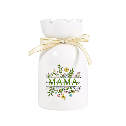 Personalisierte 4 Namen-MAMA Blumen Gießvase mit Henkel Mama Vase-Pefektes Geschenk für Mama 