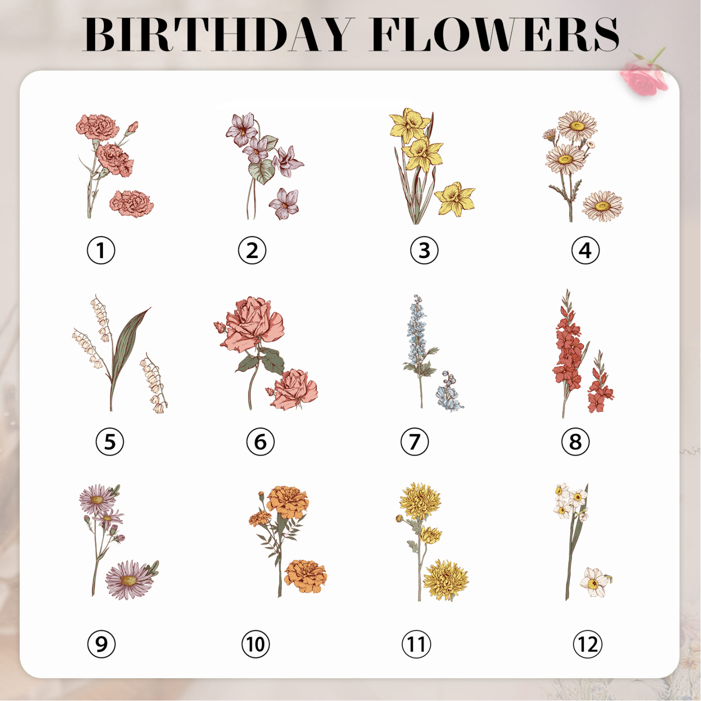 Personalisierte 12 Namen-Zuerst MAMA, Jetzt Oma Geburtsblumen Gießvase mit Henkel Mama Vase-Pefektes Geschenk für Mama /Oma