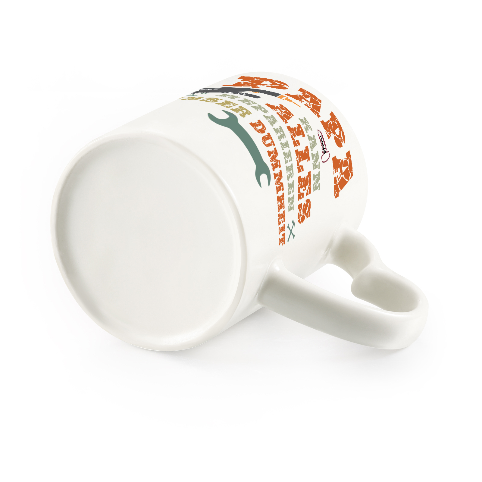 Personalisierte 2 Namen- PAPA KANN ALLES REPARIEREN, AUSSER DUMMHEIT- Keramik Mark Tasse mit herzförmigem Henkel-Einzigartiges Geschenk für Papa