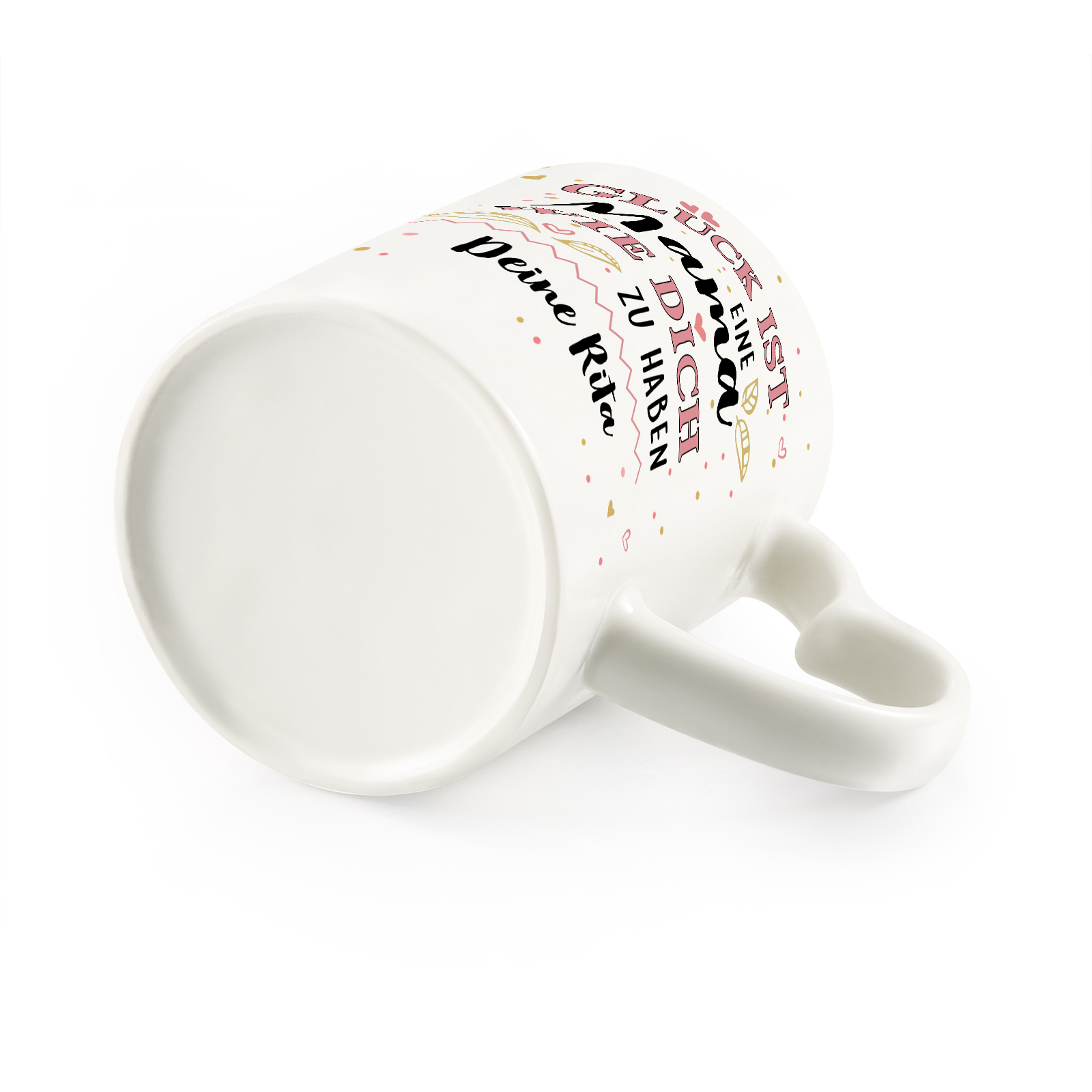 Personalisierte 1 Name- GLÜCK ist eine MAMA wie dich zu haben- Keramik Mark Tasse mit herzförmigem Henkel-Einzigartiges Geschenk für Mama