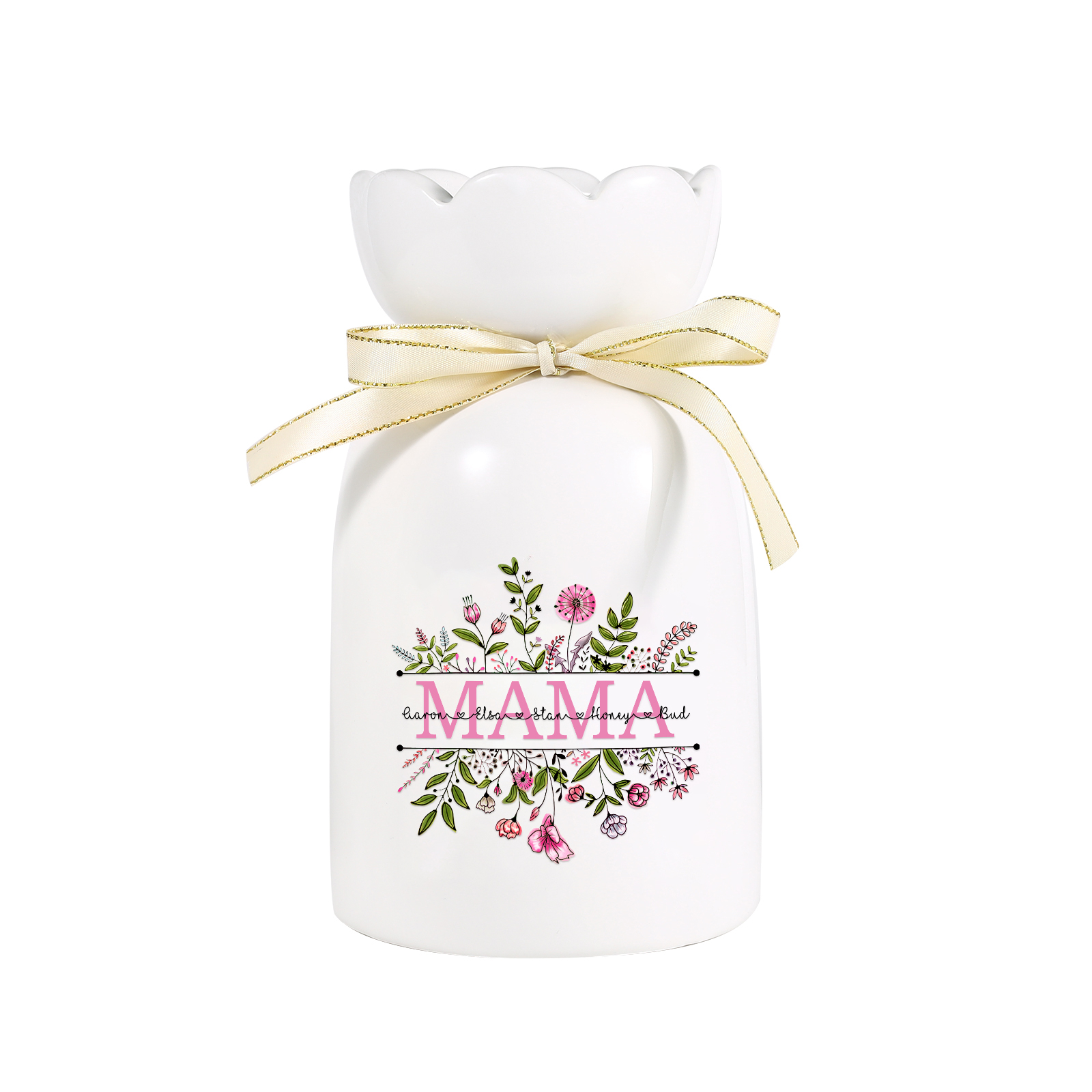 Personalisierte 5 Namen-MAMA Blumen Familie Vase Geschenk für Mama Oma-Pefektes Geschenk für Mama 