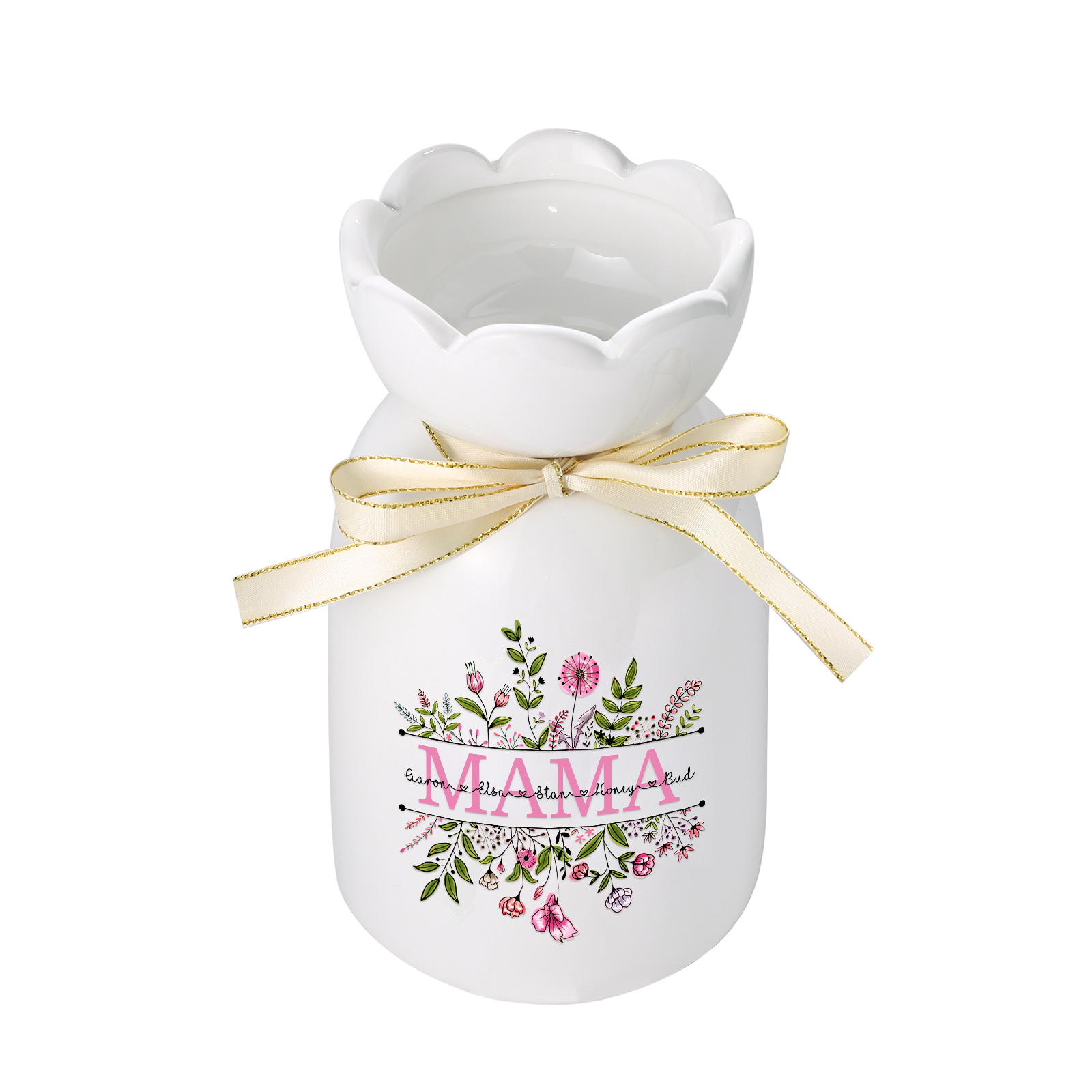 Personalisierte 5 Namen-MAMA Blumen Familie Vase Geschenk für Mama Oma-Pefektes Geschenk für Mama 