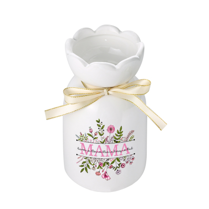 Personalisierte 5 Namen-MAMA Blumen Familie Vase Geschenk für Mama Oma-Pefektes Geschenk für Mama 