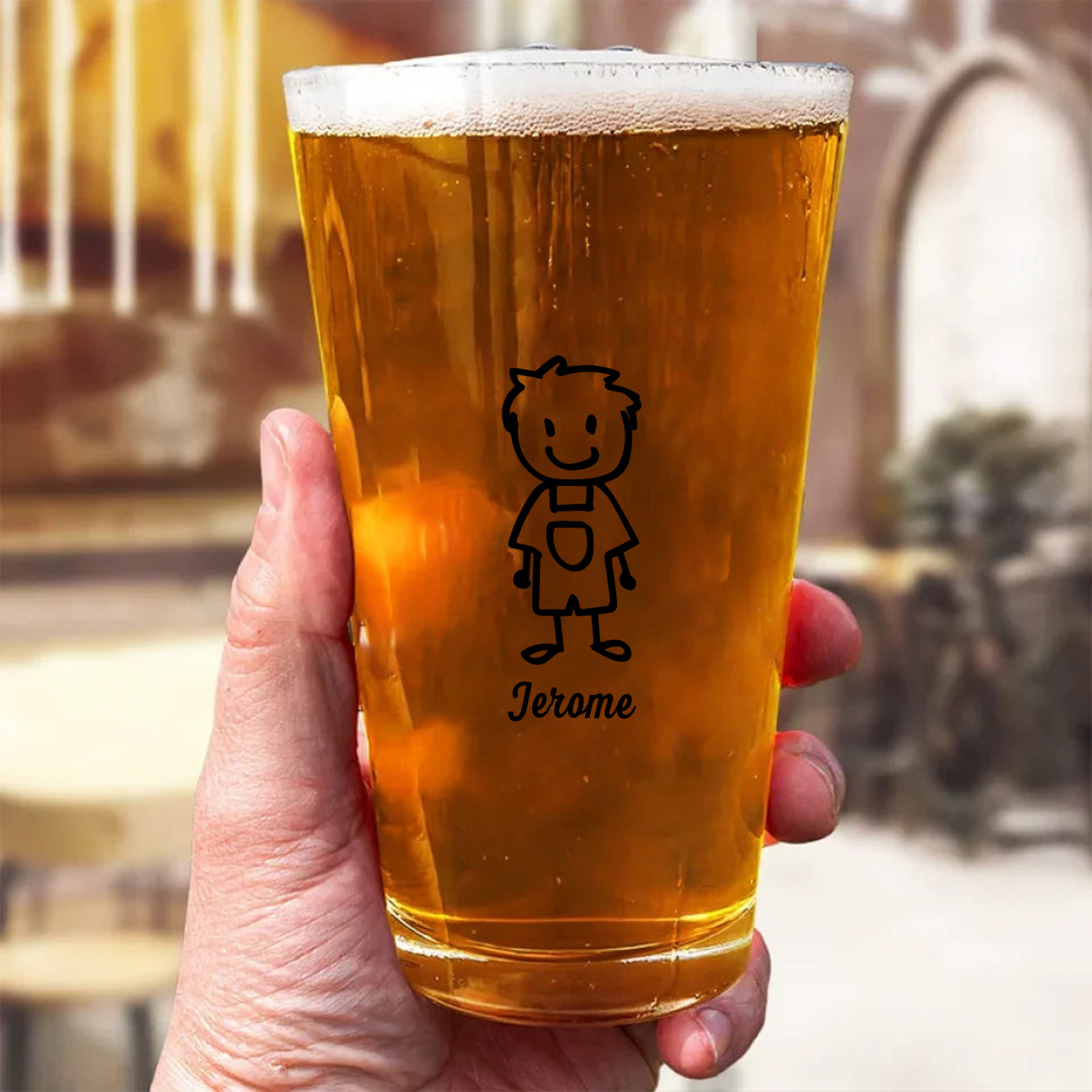 Personalisierte 1-6 Namen mit Faust Bierglas-Tasse – Bester Papa aller Zeiten – Bier-Glastasse für Papa