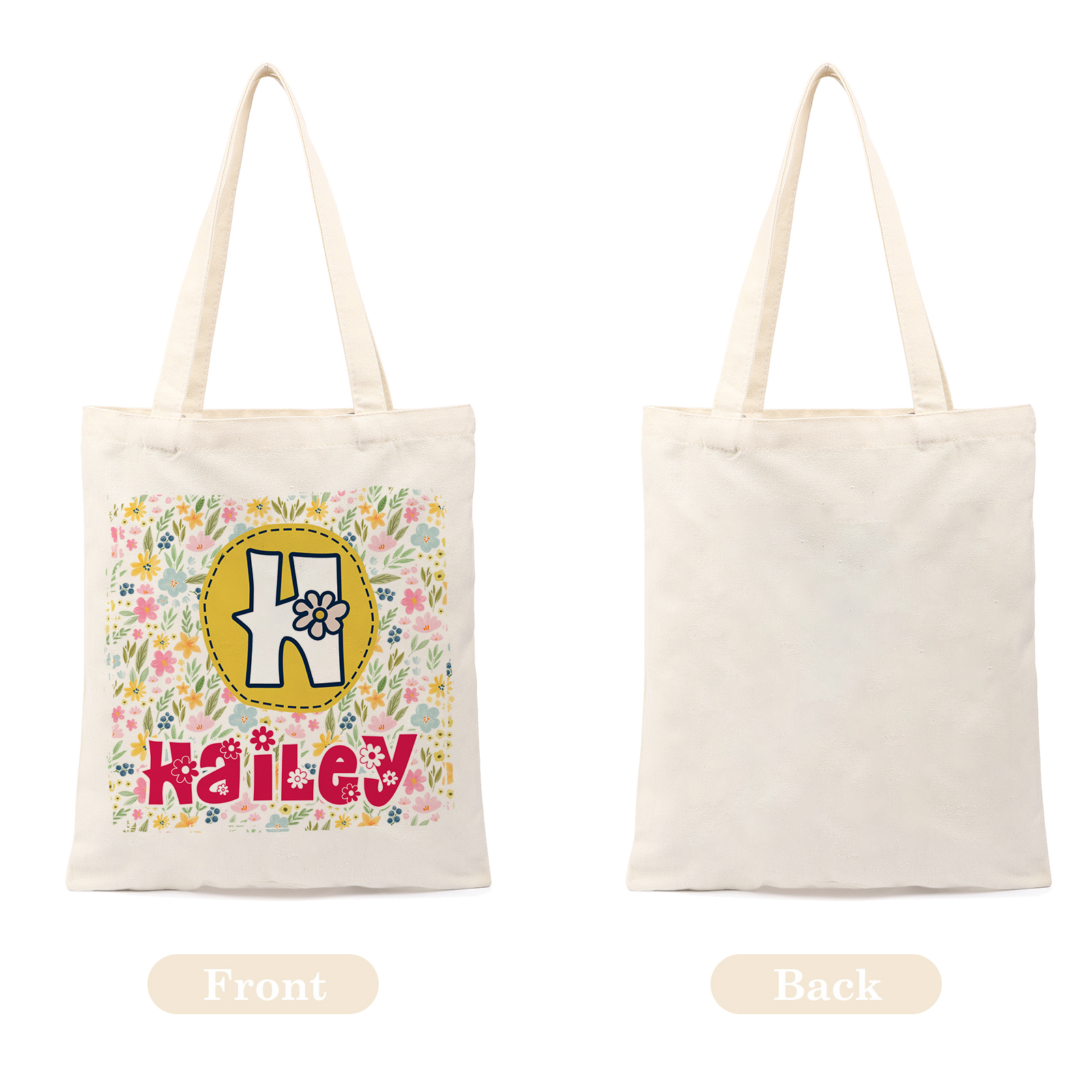 Personalisierbarer Name & & Buchstabe & Muster Schulanfang Leinen Tasche-Geschenk für Kinder