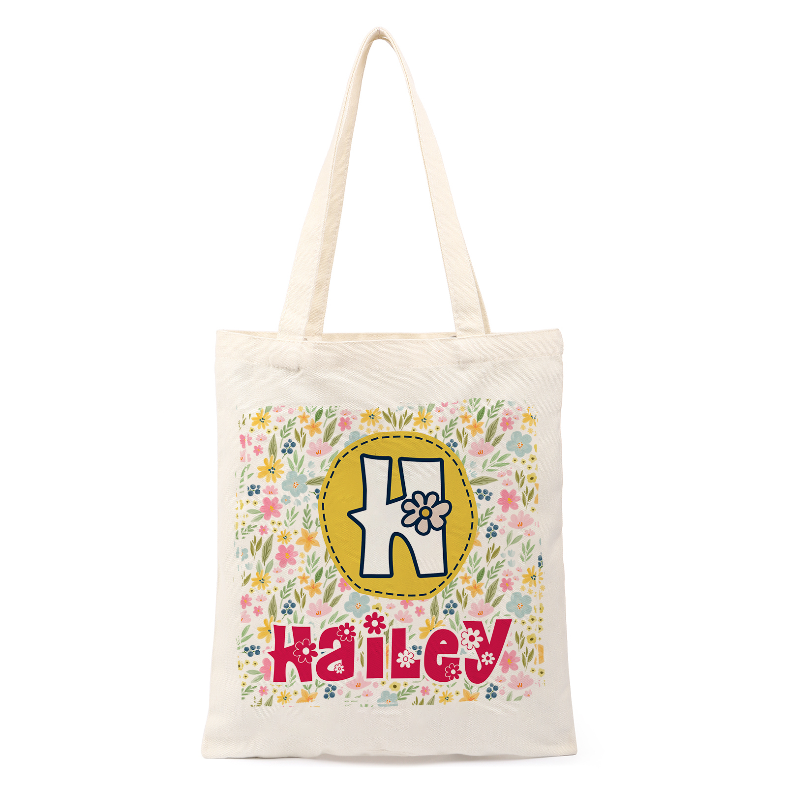 Personalisierbarer Name & & Buchstabe & Muster Schulanfang Leinen Tasche-Geschenk für Kinder
