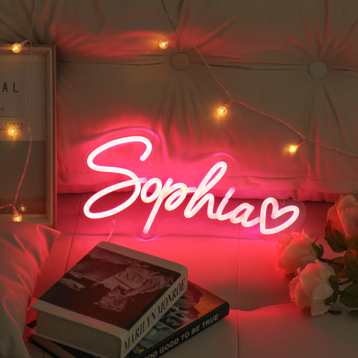 Personalisierbare 1 Name Acryl Neonlicht in Pink - Verschiedene Größen