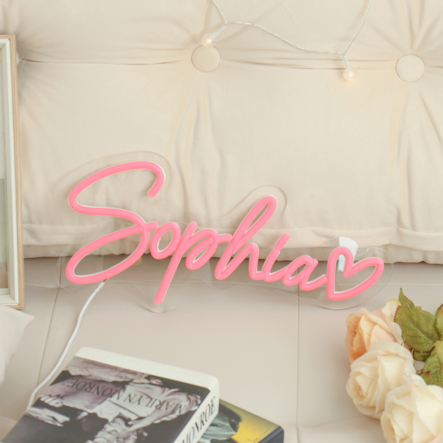 Personalisierbare 1 Name Acryl Neonlicht in Pink - Verschiedene Größen