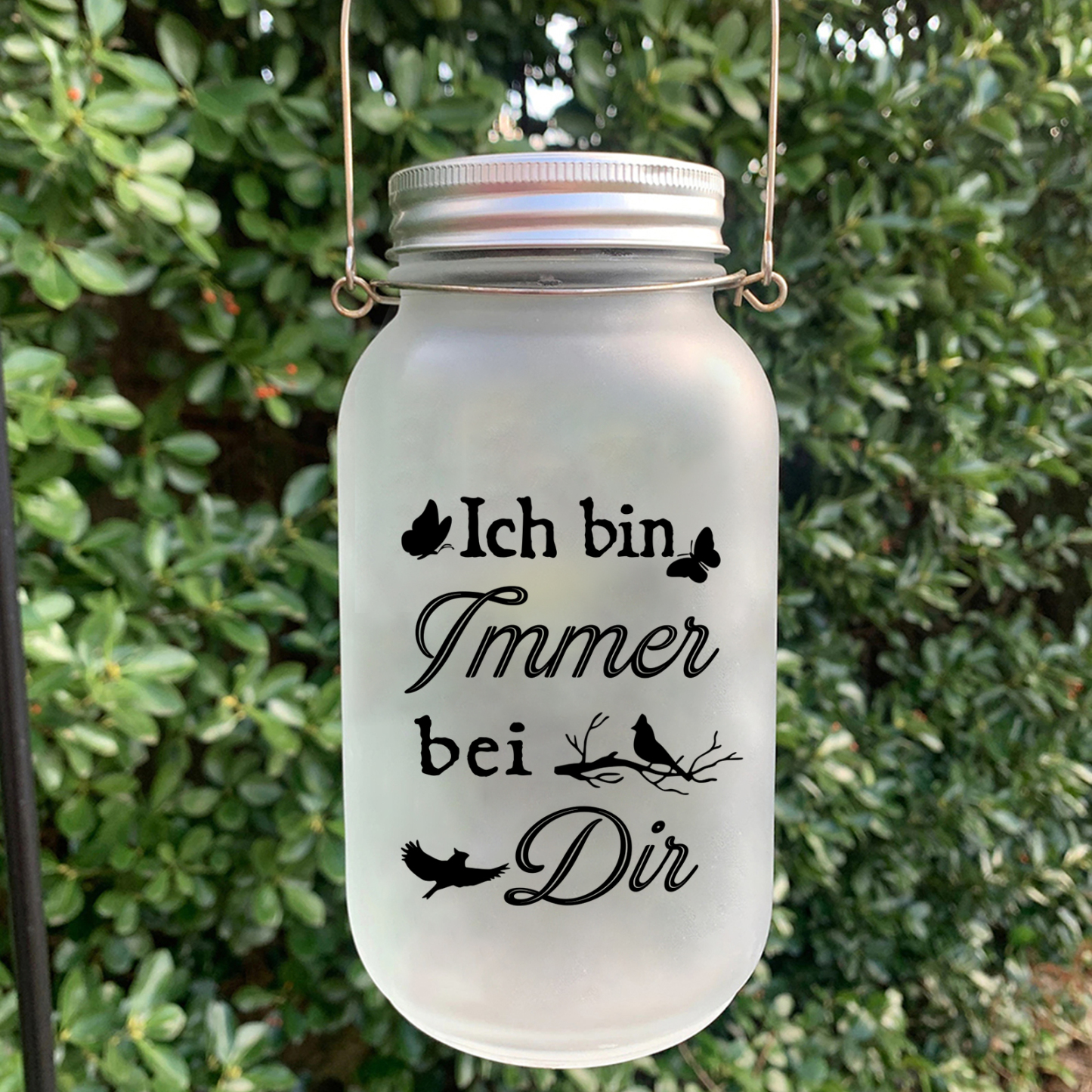 Personalisierter 1 Name & Foto& Datum Licht mit Vogel-Ich bin immer bei Dir-Gedenken Glasflaschen Weihnachten Licht Familie