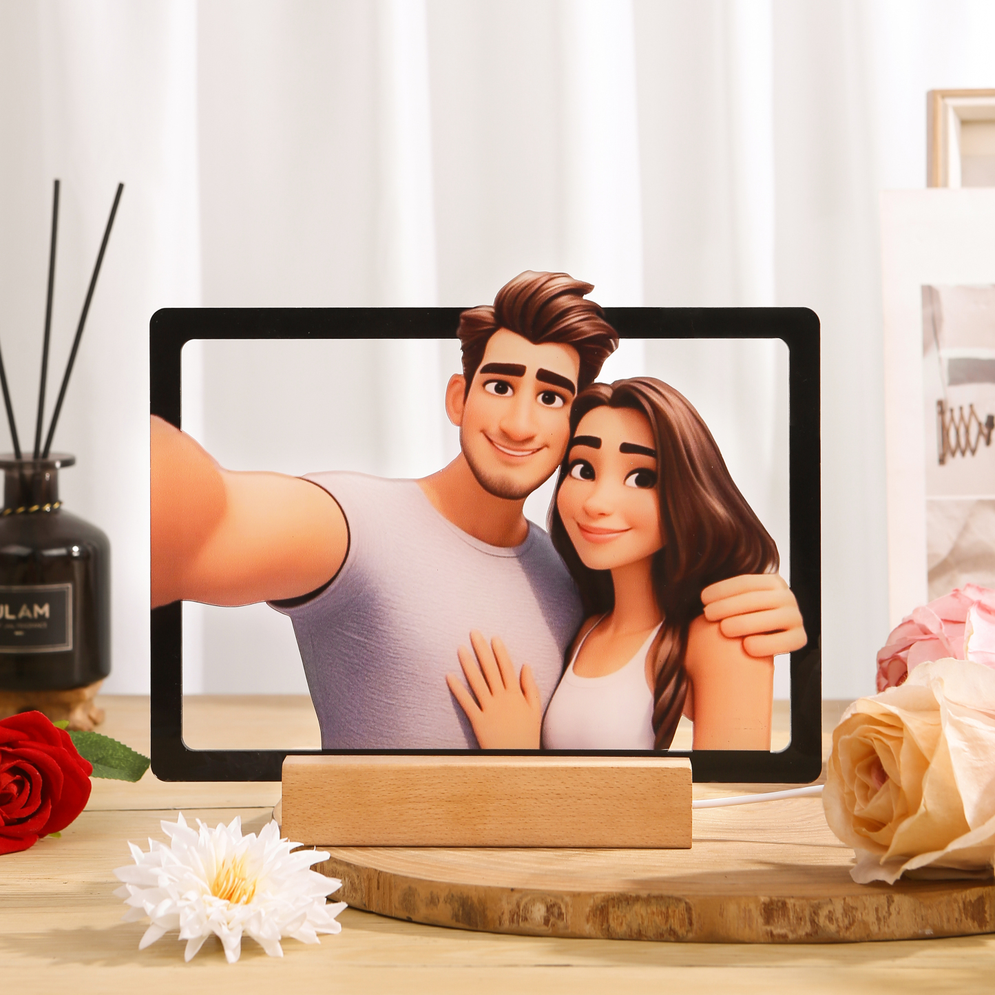Personalisiertes Acryl-Fotodisplay mit LED-Beleuchtung – Erinnerungen