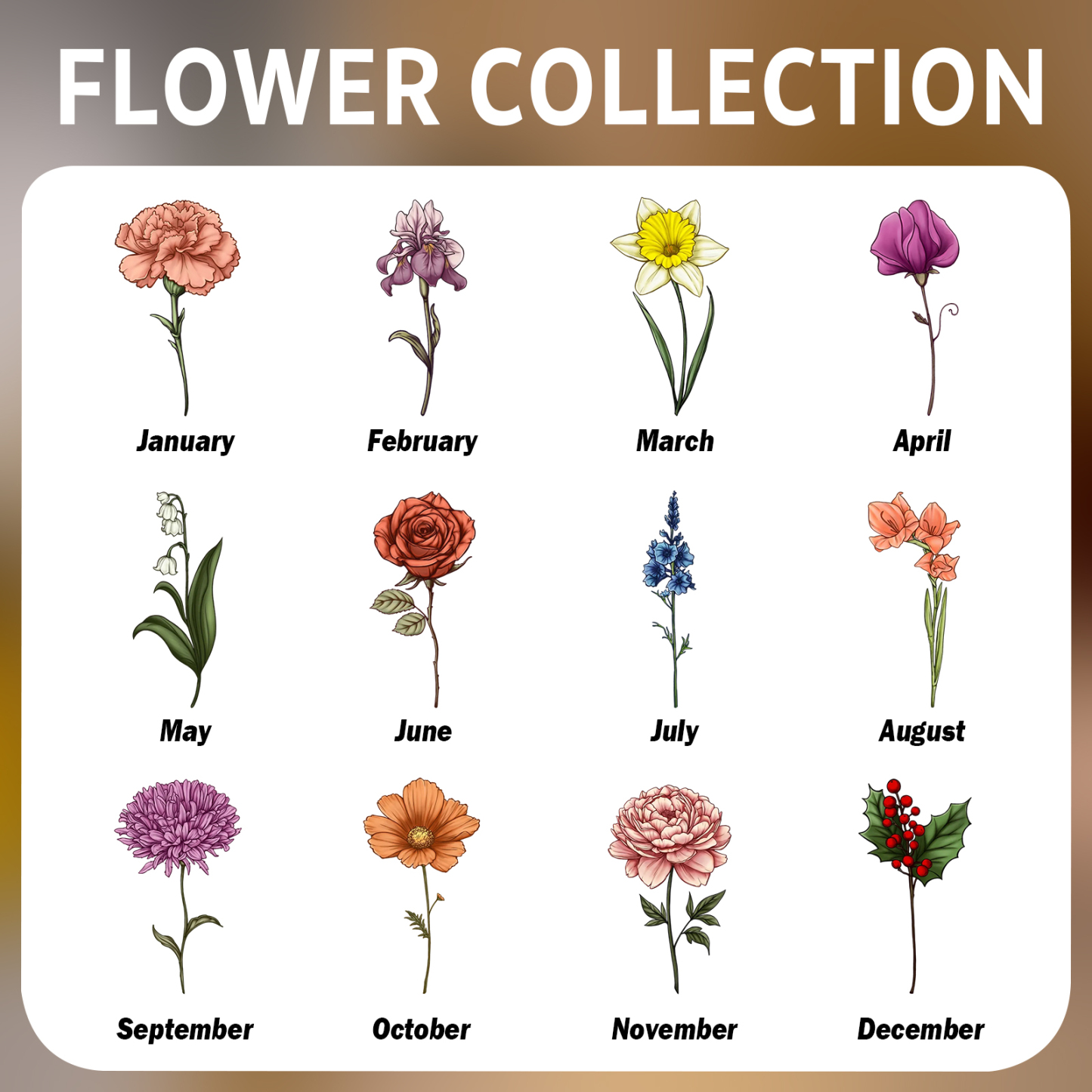 Personalisierte 2 Namen & Geburtsblume Licht Glasflaschen-Zuerst meine Mutter, für immer meine Freundin