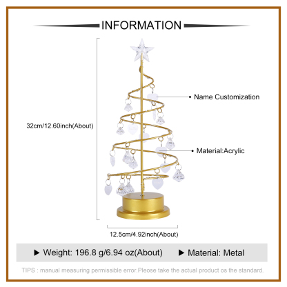 Personalisierte Baum-Kristalllampe mit Namen – LED-Nachtlicht mit warmem Licht und Acryl-Herzanhängern