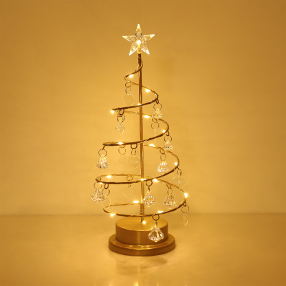 Personalisierte Baum-Kristalllampe mit Namen – LED-Nachtlicht mit warmem Licht und Acryl-Herzanhängern