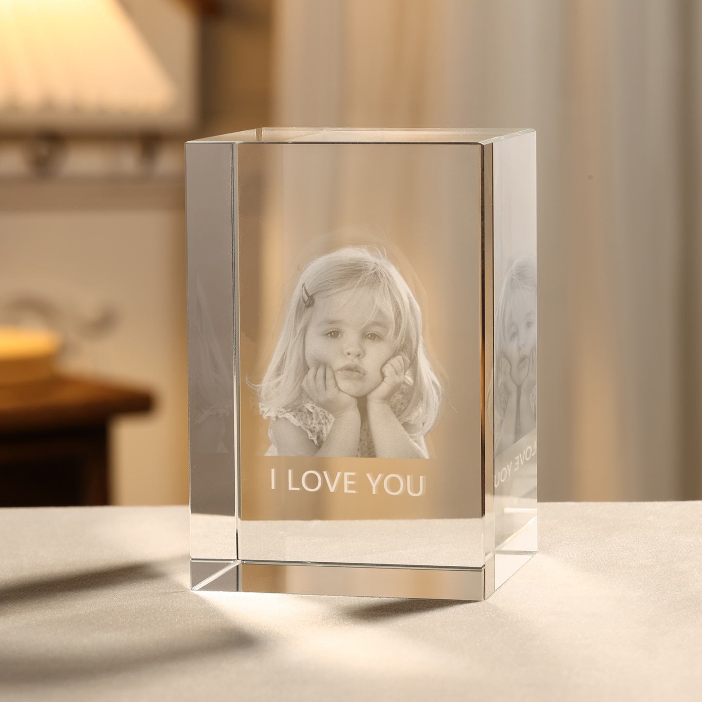Personalisierter 3D-Foto-Acrylkristall Einzelporträt & Text – Perfektes Geschenk für Familie & Freunde