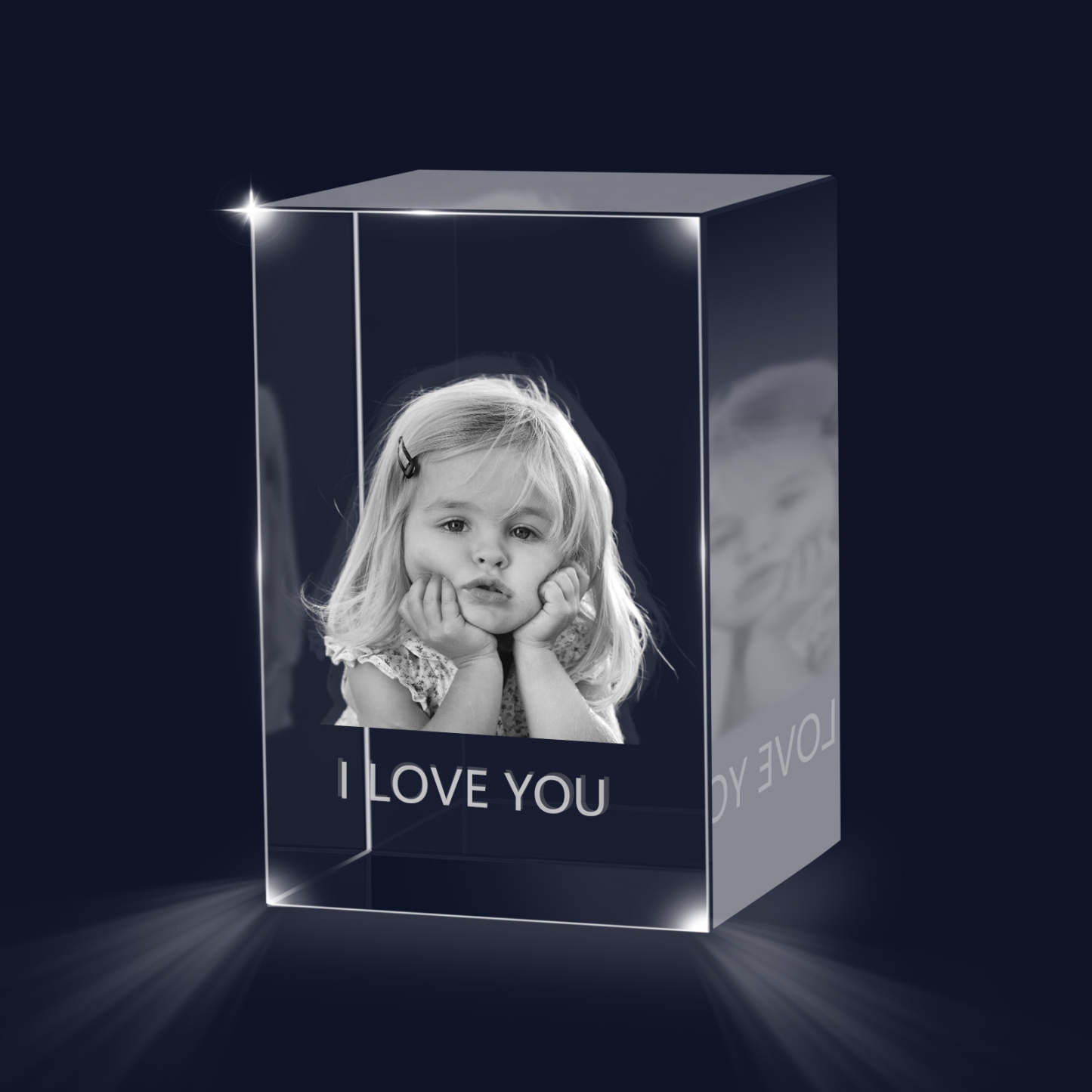 Personalisierter 3D-Foto-Acrylkristall Einzelporträt & Text – Perfektes Geschenk für Familie & Freunde