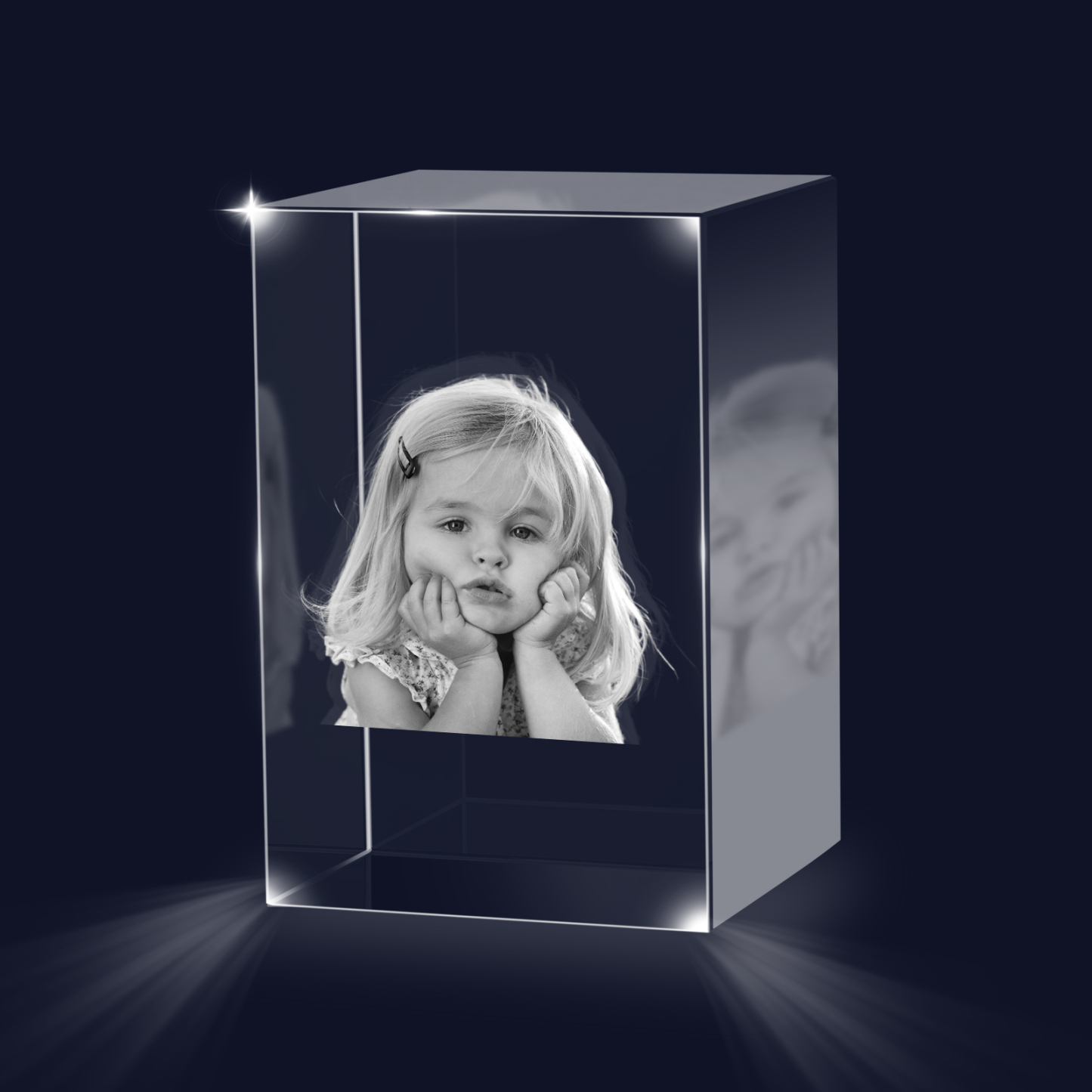 Personalisierter 3D-Foto-Acrylkristall Einzelporträt & Text – Perfektes Geschenk für Familie & Freunde