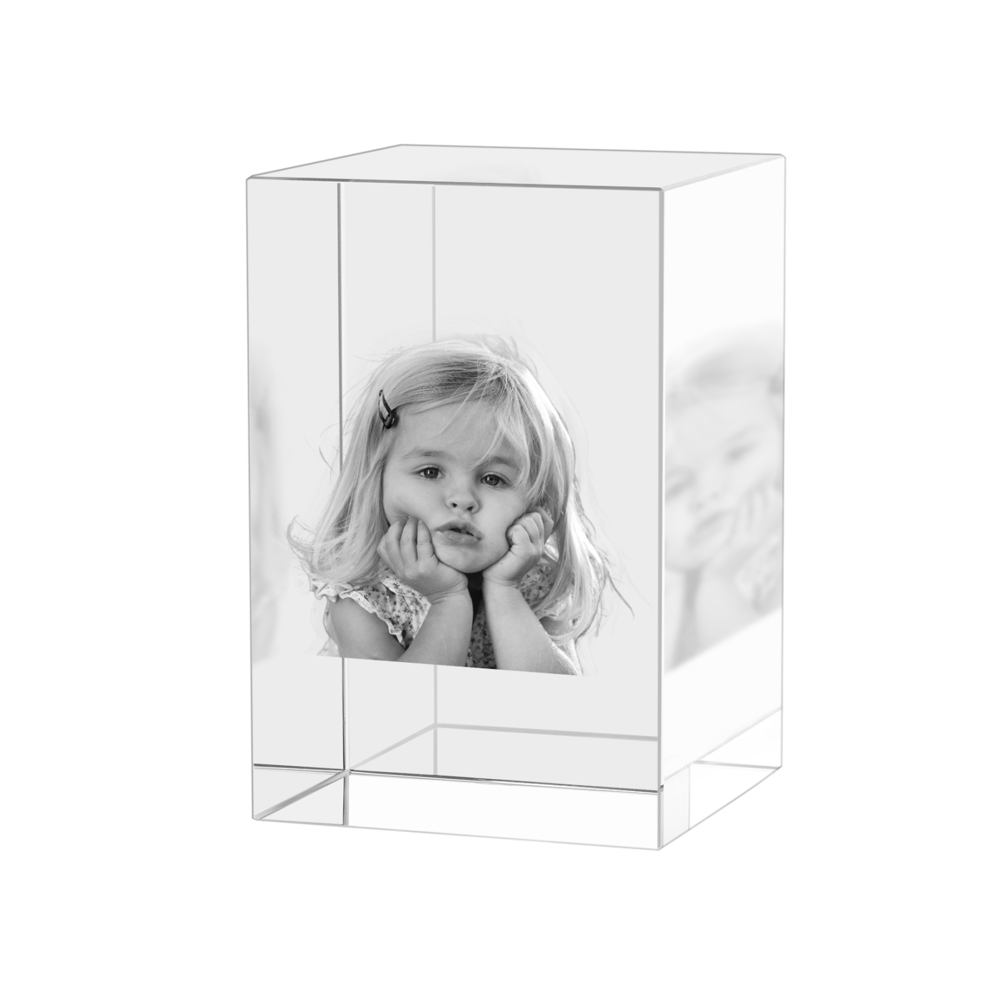 Personalisierter 3D-Foto-Acrylkristall Einzelporträt & Text – Perfektes Geschenk für Familie & Freunde