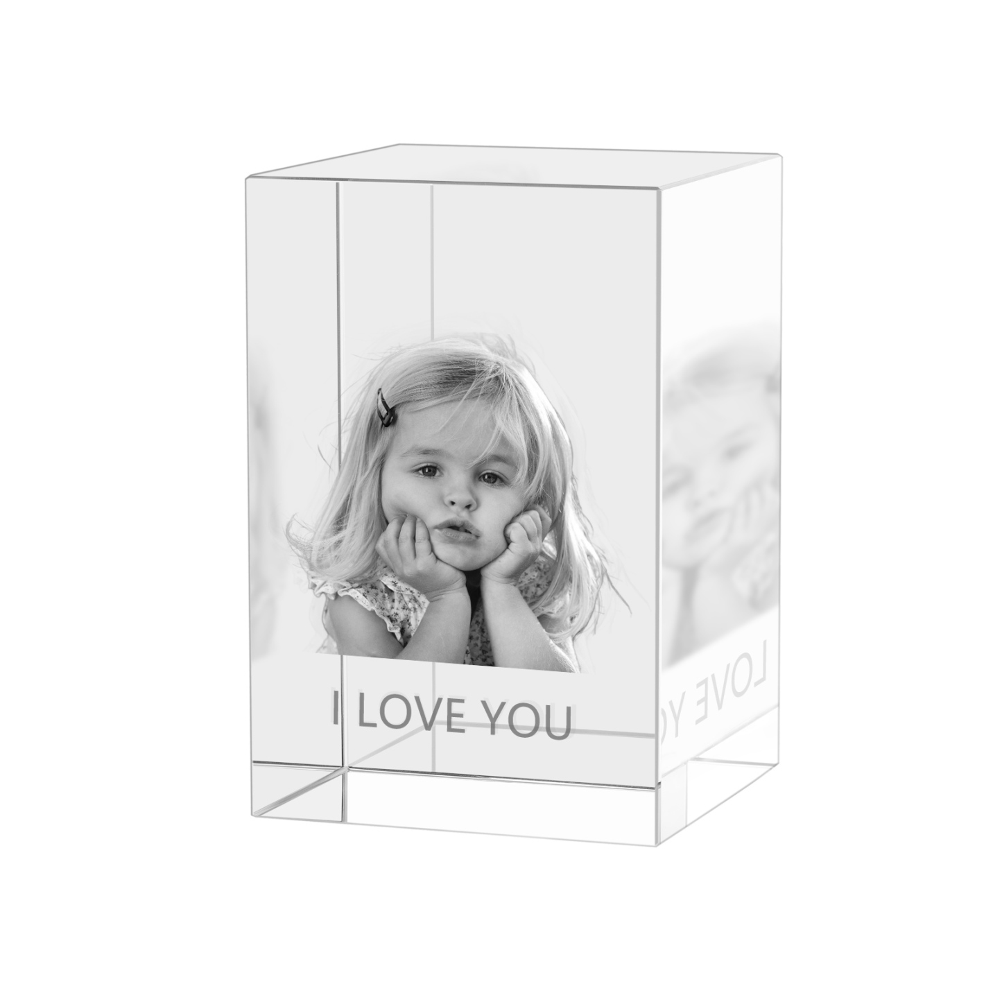 Personalisierter 3D-Foto-Acrylkristall Einzelporträt & Text – Perfektes Geschenk für Familie & Freunde