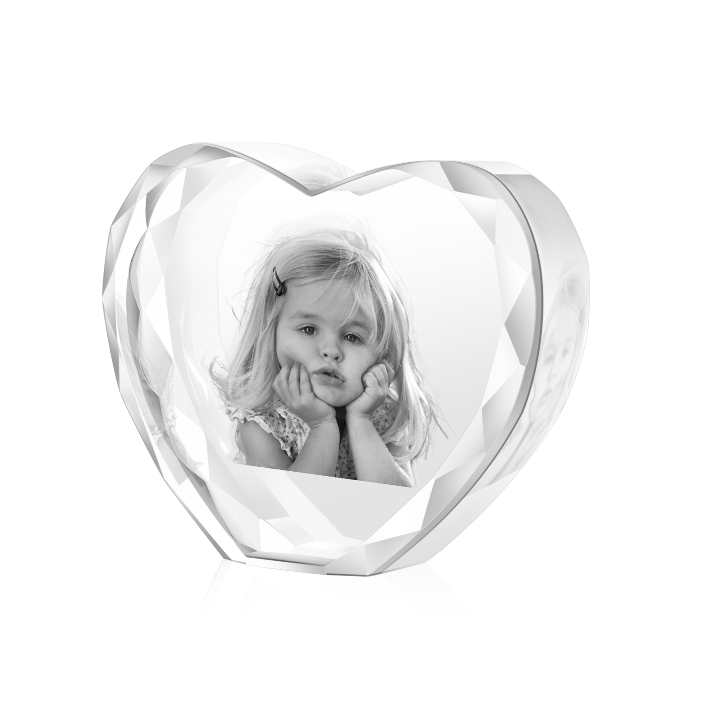 Personalisiertes Einzelporträt & Text 3D-Foto-Acrylkristall Herzform – Perfektes Geschenk für Familie & Freunde & Partner
