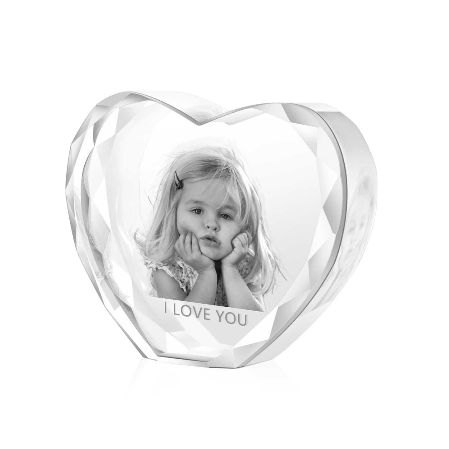Personalisiertes Einzelporträt & Text 3D-Foto-Acrylkristall Herzform – Perfektes Geschenk für Familie & Freunde & Partner