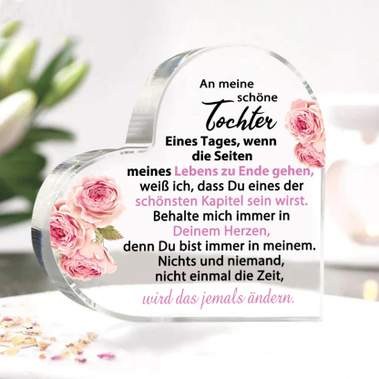 Personalisierter Name & Geburtsblume PU Leder Geldbörse & Acryl-Deko Geschenkbox Set – Weihnachtsgeschenk für Tochter