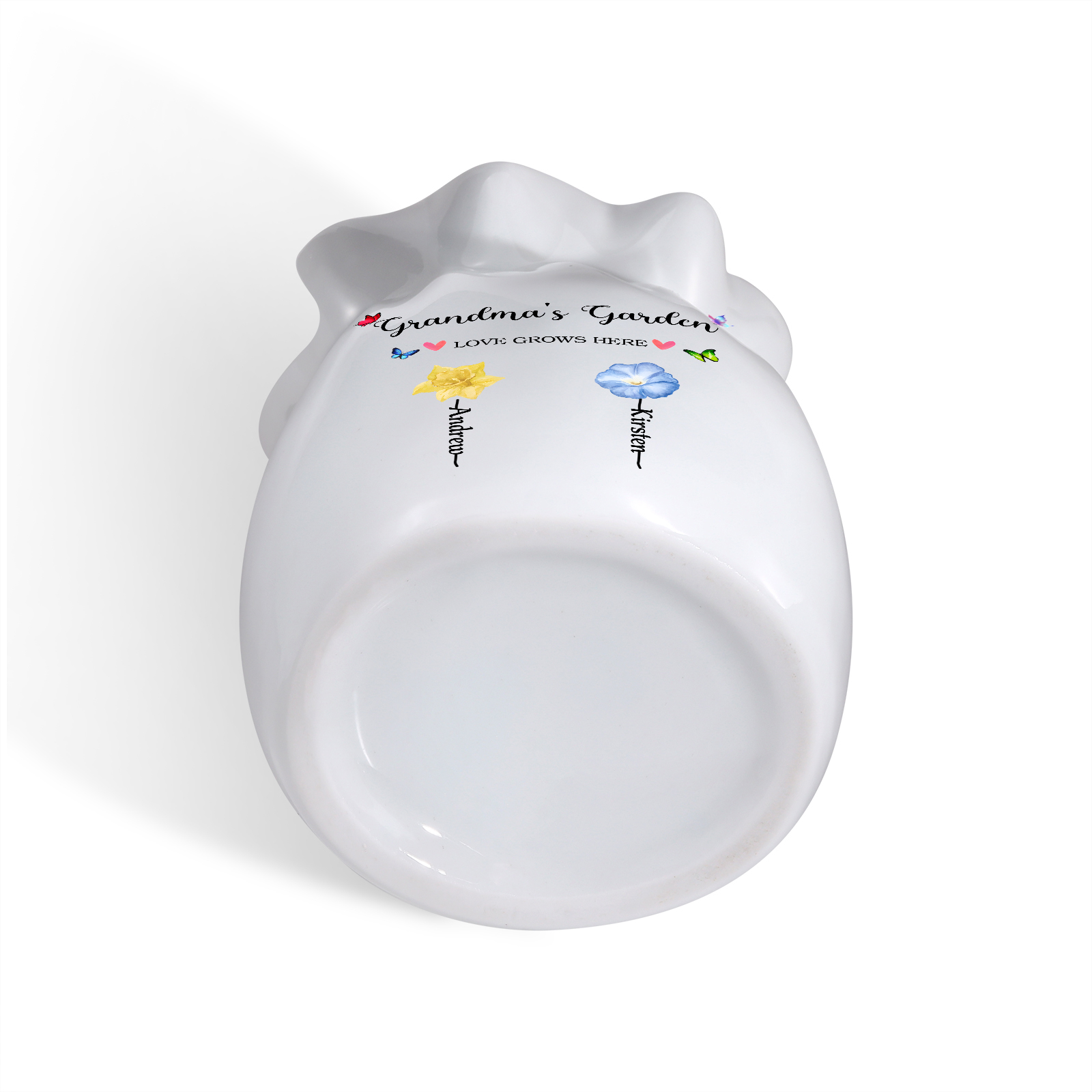 Personalisierte 2 Texte & 2 Namen & 2 Geburtsblumen -Omas Garten-Blumen Vase in 2 Größe für Mama/Oma 