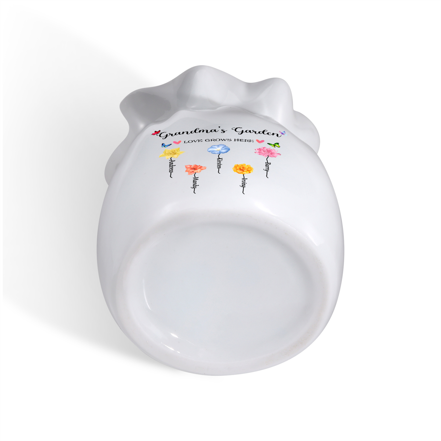 Personalisierte 2 Texte & 5 Namen & 5 Geburtsblumen -Omas Garten-Blumen Vase in 2 Größe für Mama/Oma 