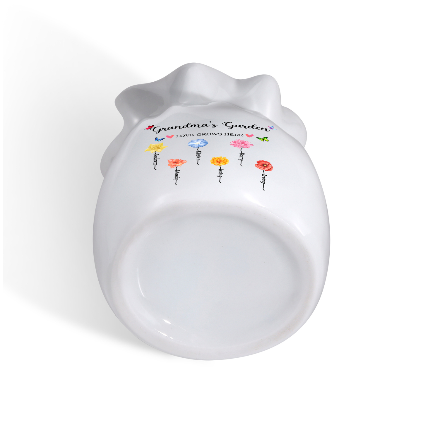 Personalisierte 2 Texte & 6 Namen & 6 Geburtsblumen -Omas Garten-Blumen Vase in 2 Größe für Mama/Oma 