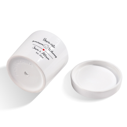 Personalisierbarer Text & Datum Liebespaar Blumentopf Unsere erste gemeinsame Wohnung Einweihungsgeschenk Geschenk für ein neues Zuhause