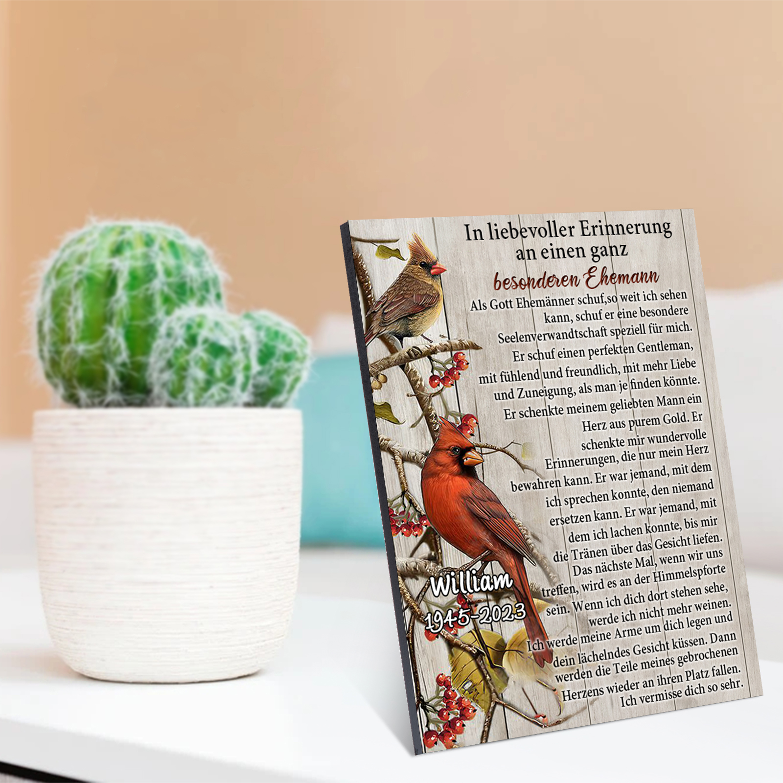 Erinnerung Holzbild - Personalisierter Name & Jahr In liebevoller Erinnerung an einen ganz besonderen Ehemann Holzdekoration zum Gedenken