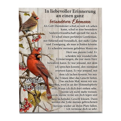 Erinnerung Holzbild - Personalisierter Name & Jahr In liebevoller Erinnerung an einen ganz besonderen Ehemann Holzdekoration zum Gedenken