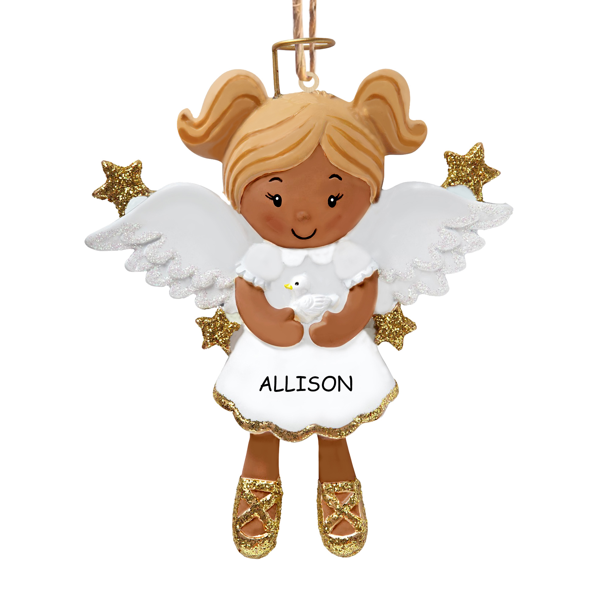 Personalisierter 1 Name & Jahr Weihnachtsengel Holz-Anhänger – Festliche Dekoration für Mädchen