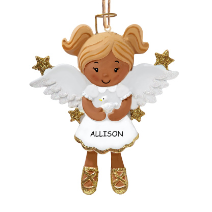 Personalisierter 1 Name & Jahr Weihnachtsengel Holz-Anhänger – Festliche Dekoration für Mädchen