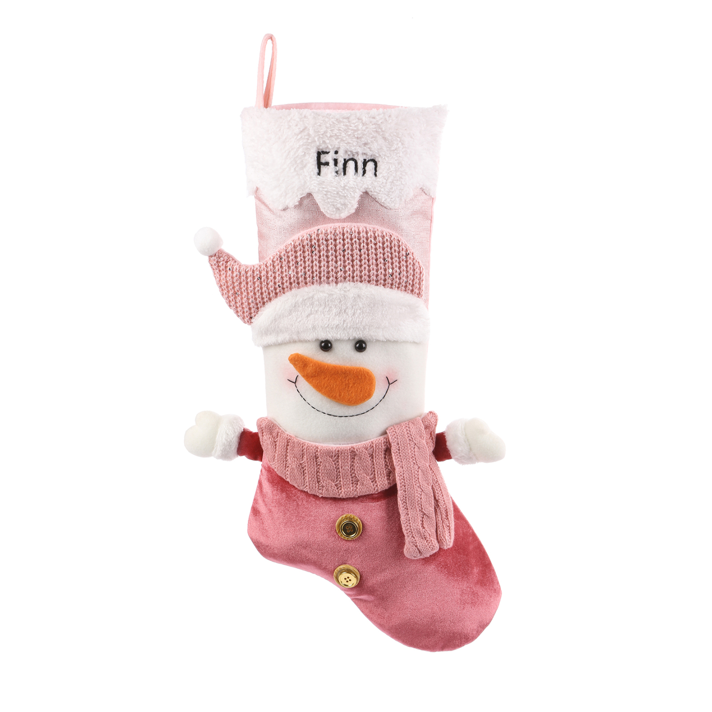 Weihnachtssocke-Personalisierter 1 Name Rosa Polyester Kinder Süßigkeiten Weihnachtsstrumpf