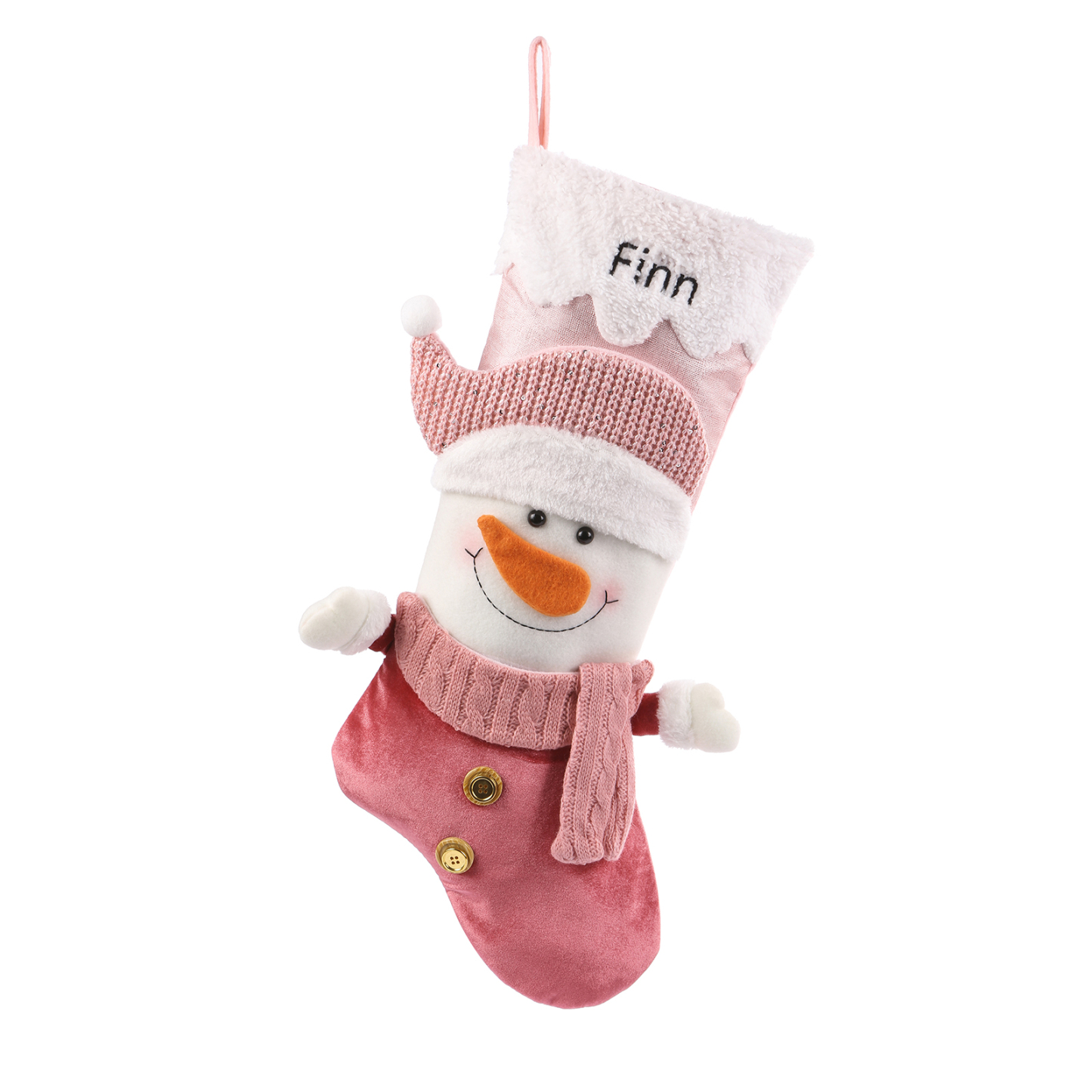 Weihnachtssocke-Personalisierter 1 Name Rosa Polyester Kinder Süßigkeiten Weihnachtsstrumpf