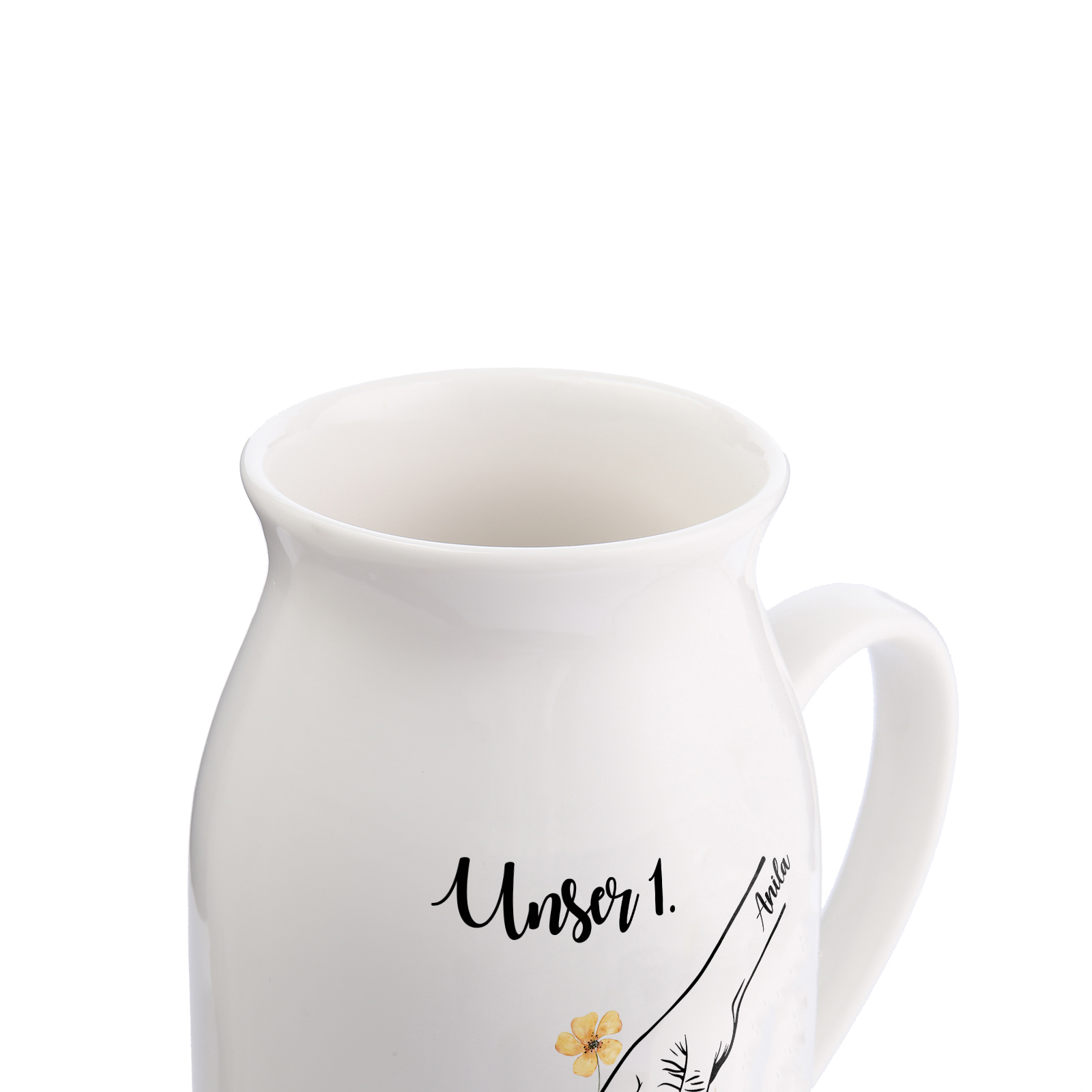 Personalisierte 2 Namen Hand in Hand Blumenvase -Unser 1. Weihnachten- Perfektes Weihnachtsgeschenk