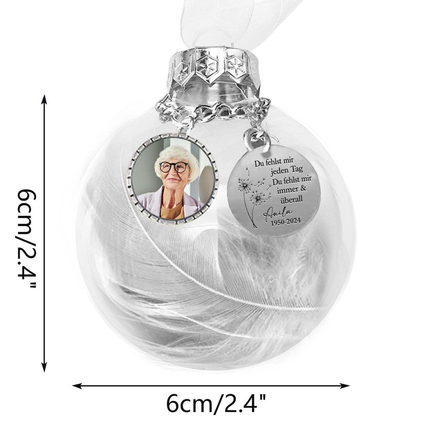 Personalisierte 2 Namen Schmetterlingsförmiger Kerzenhalter & 1 Name & Foto & Datum Ornament- An meine beste Freundin - Kerzenhalter & Weihnachts-Anhänger Geschenkbox Set für beste Freundin