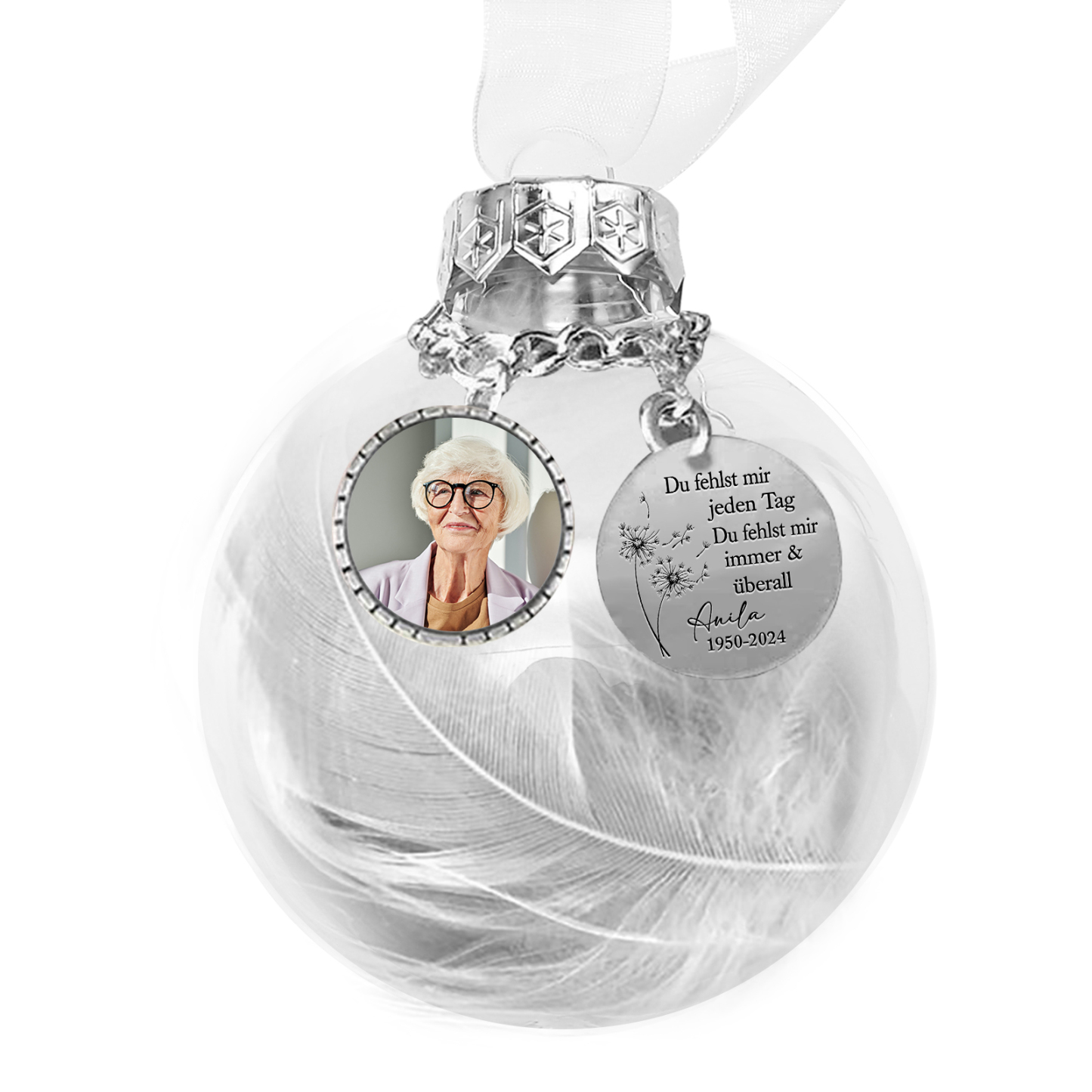 Personalisierte 2 Namen Schmetterlingsförmiger Kerzenhalter & 1 Name & Foto & Datum Ornament- An meine beste Freundin - Kerzenhalter & Weihnachts-Anhänger Geschenkbox Set für beste Freundin