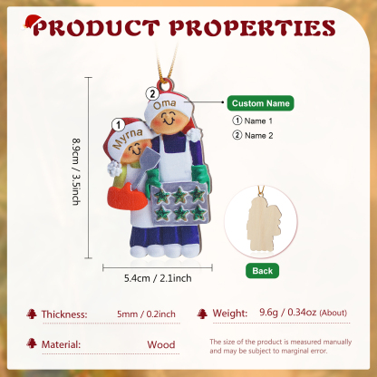 Personalisierte 2-5 Namen Weihnachtsornament Weihnachtsbaum Holz-Anhänger – Perfektes Geschenk für Oma