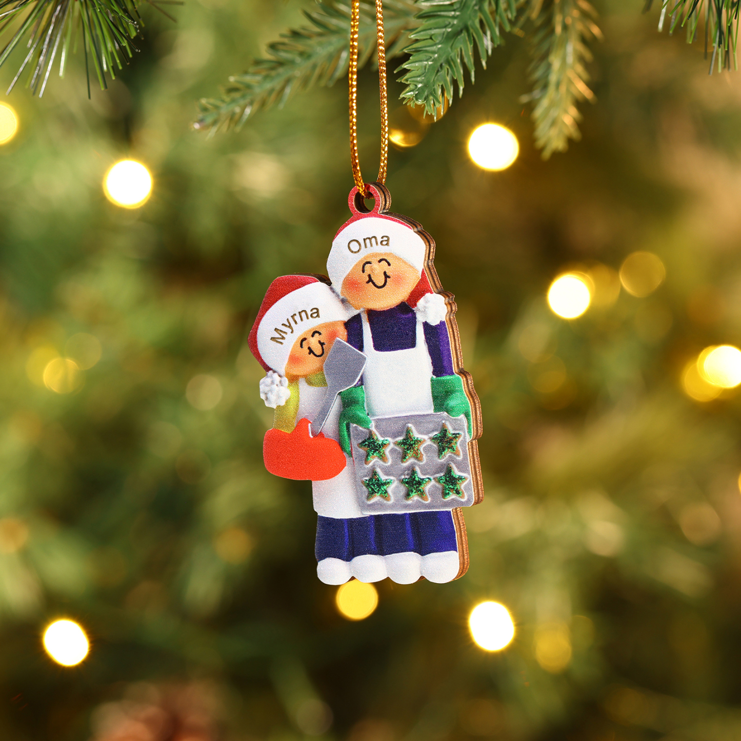 Personalisierte 2-5 Namen Weihnachtsornament Weihnachtsbaum Holz-Anhän