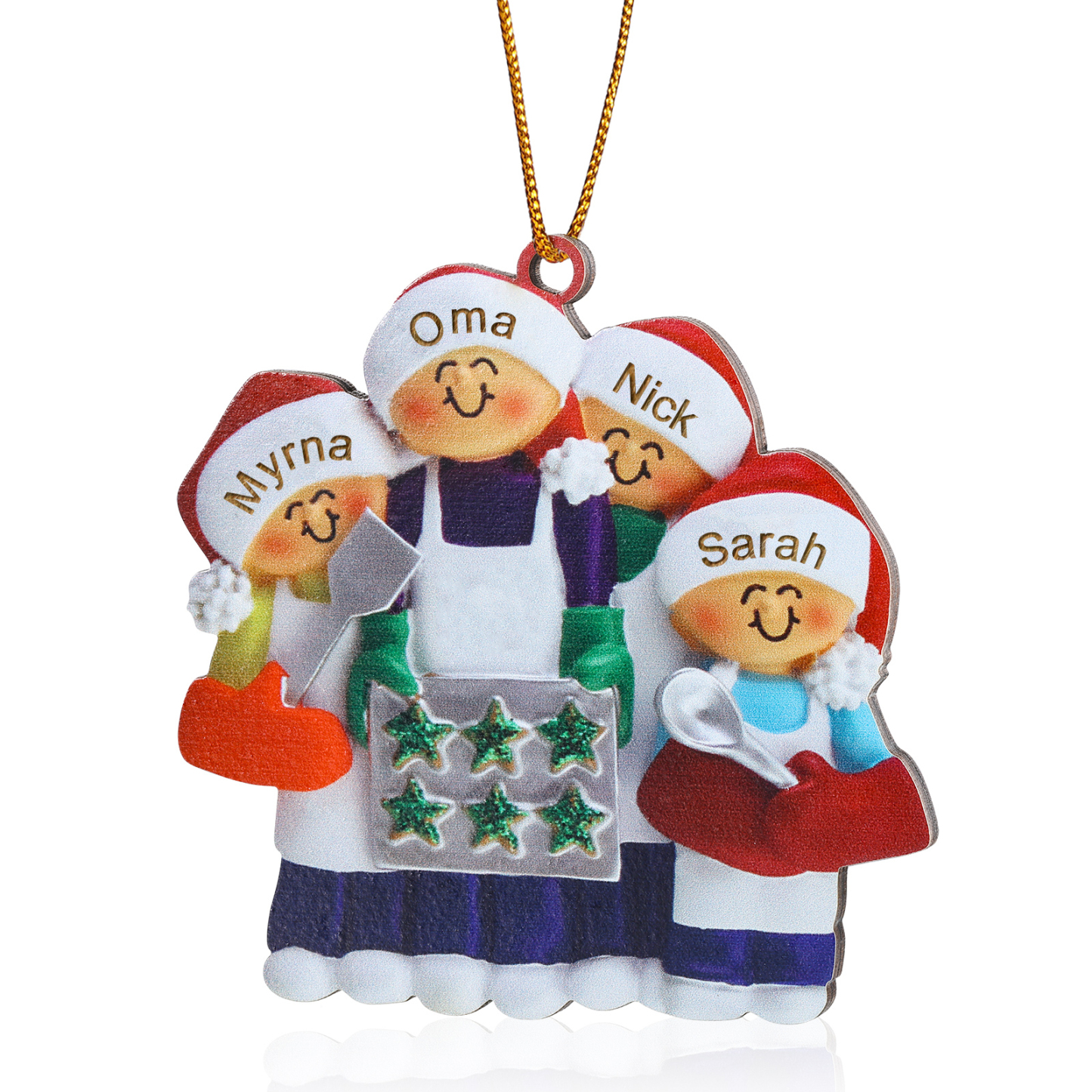 Personalisierte 2-5 Namen Weihnachtsornament Weihnachtsbaum Holz-Anhänger – Perfektes Geschenk für Oma