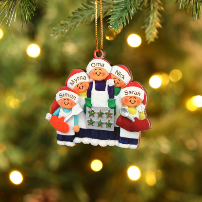 Personalisierte 2-5 Namen Weihnachtsornament Weihnachtsbaum Holz-Anhänger – Perfektes Geschenk für Oma