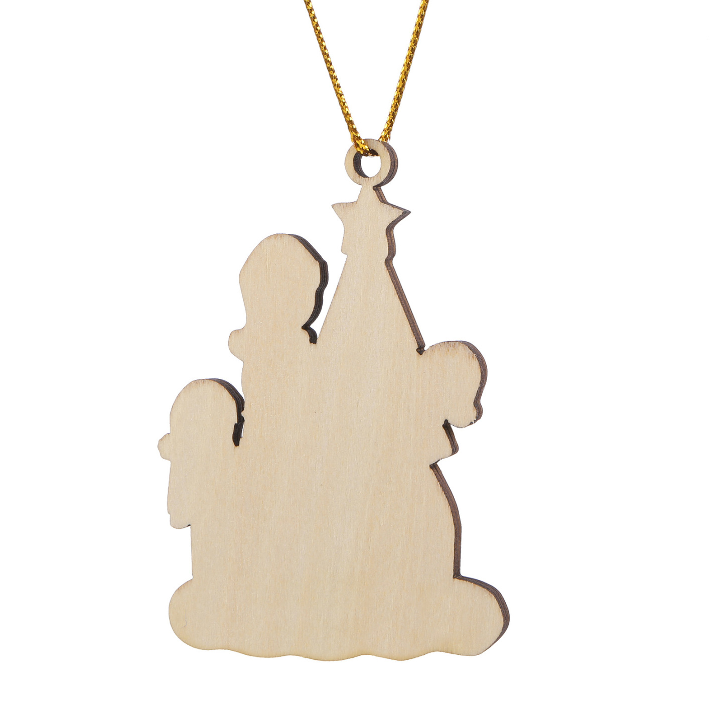 Holz Weihnachtsornament – Personalisierter Text & 3 Namen Mama & Kinder mit Weihnachtsbaum Weihnachtsanhänger