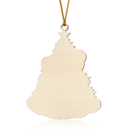Holz Weihnachtsornament-Personalisiertes 2-5 Namen & Text Familie mit Weihnachtsbaum & Geschenken Weihnachts-Ahhänger 