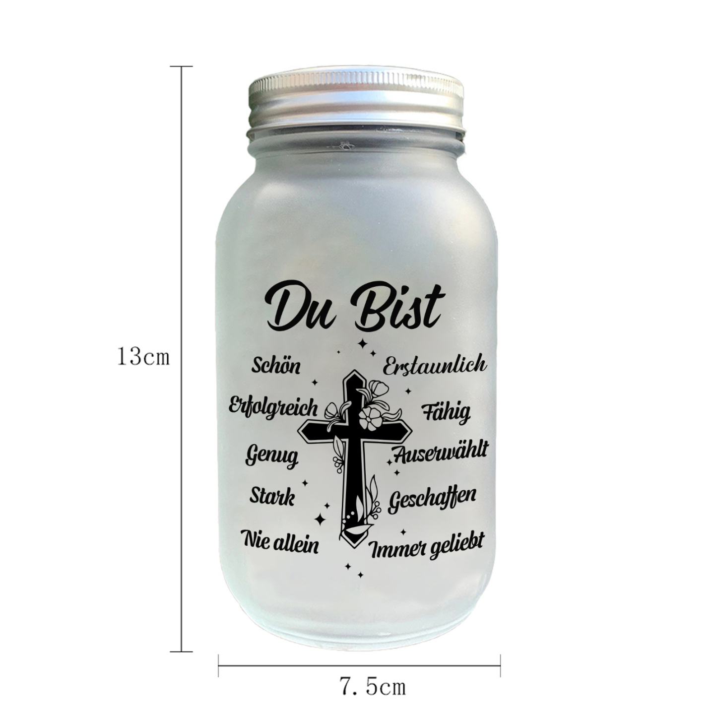 Personalisierte 1 Name & Geburtsblume Leuchtflasche –Du Bist schön– Glasflaschen Dekoration