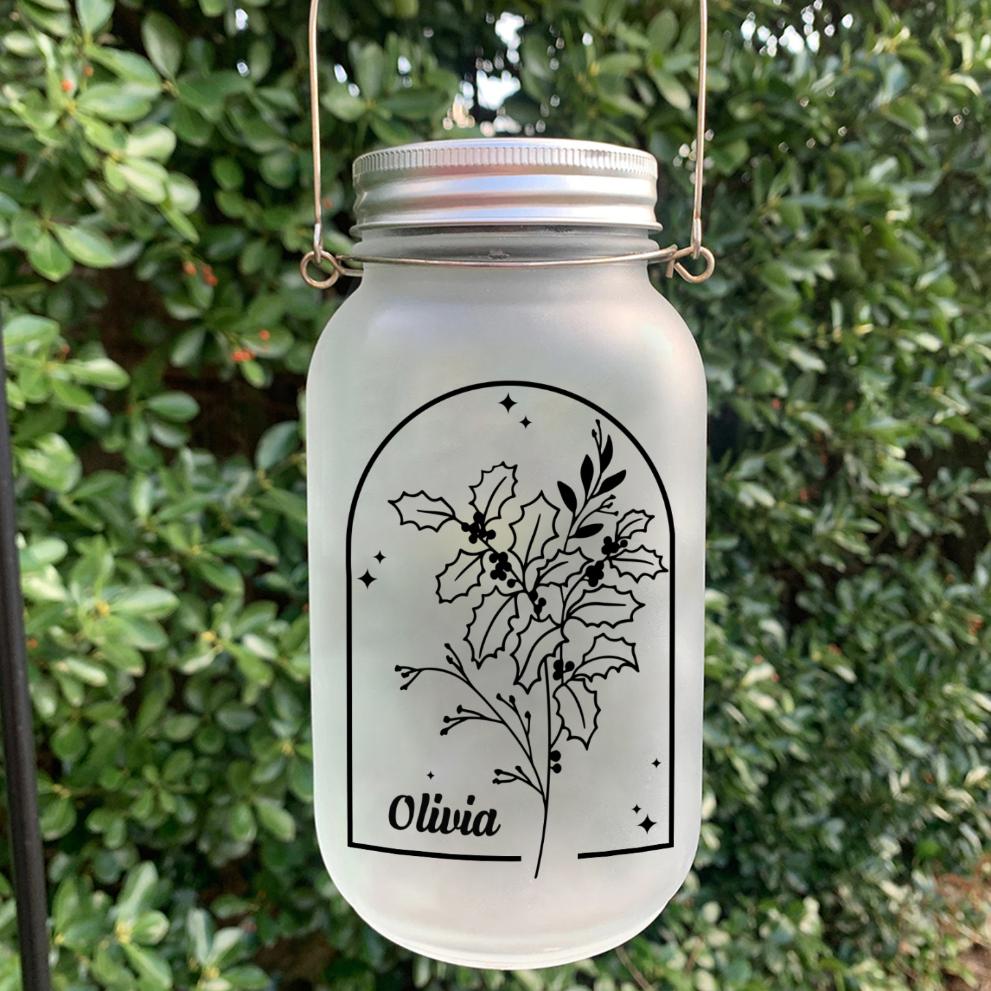 Personalisierte 1 Name & Geburtsblume Leuchtflasche –Du Bist schön– Glasflaschen Dekoration