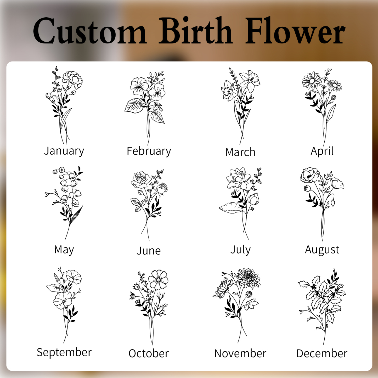 Personalisierte 1 Name & Geburtsblume Leuchtflasche –Du Bist schön– Glasflaschen Dekoration
