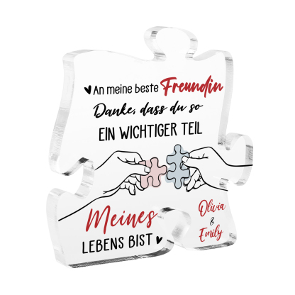 Personalisierte 2 Namen Acryl-Puzzle-Deko – Danke dass du ein so wichtiger Teil meines Lebens bist – Geschenk für Beste Freundin